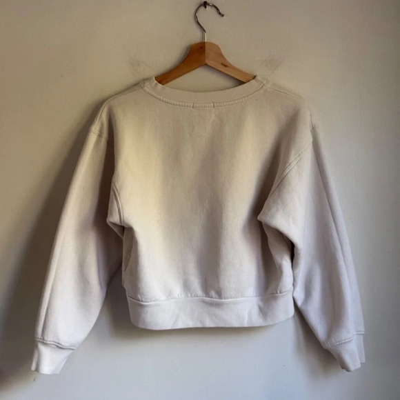 Beyond Yoga WFH Fleece Cropped Crew Women's Size Small in Vintage White - Picture 4 of 10
